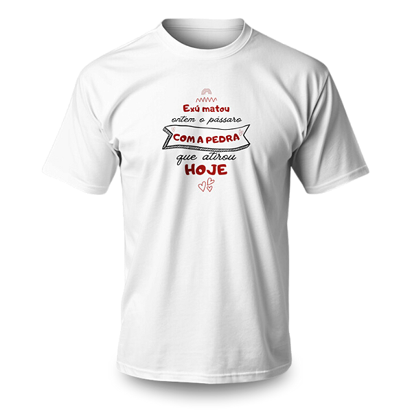 Camiseta Umbanda - Estampa Esquerda Frase Exu
