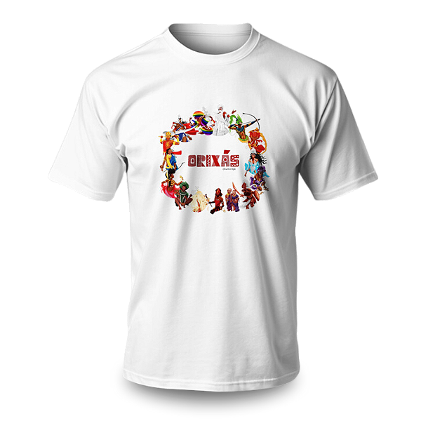 Camiseta Umbanda - Estampa Orixás Escrita