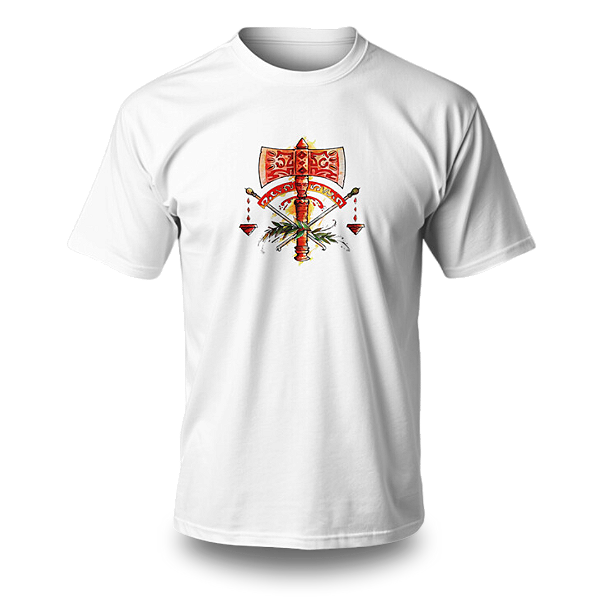 Camiseta Umbanda - Estampa Xangô Machado Vermelho