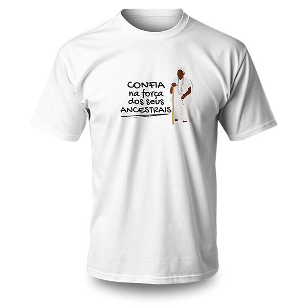 Camiseta Umbanda - Estampa Pretos Velhos Confia Ancestrais