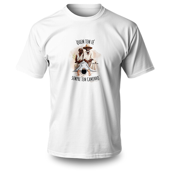 Camiseta Umbanda - Estampa Pretos Velhos Fé e Caminho