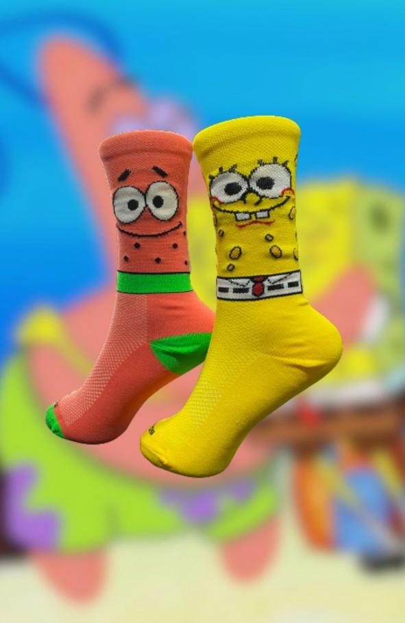 Par De Meias Bob Esponja Performance Divertidas Corrida Bike Triathlon