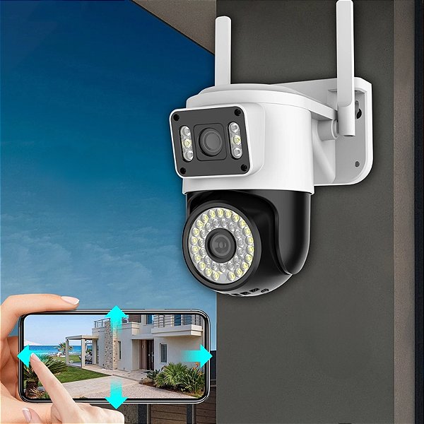 Camera IP Externa Wifi Dupla 2 Em 1 , Yoosee