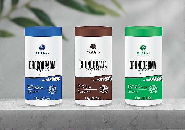 Kit Cronograma Capilar Ozonio 1kg - 3 Itens