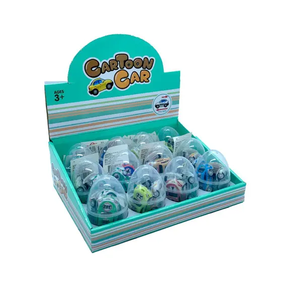 Carrinho com Cores Variadas Surpresa no Ovo Display c/ 12 Un