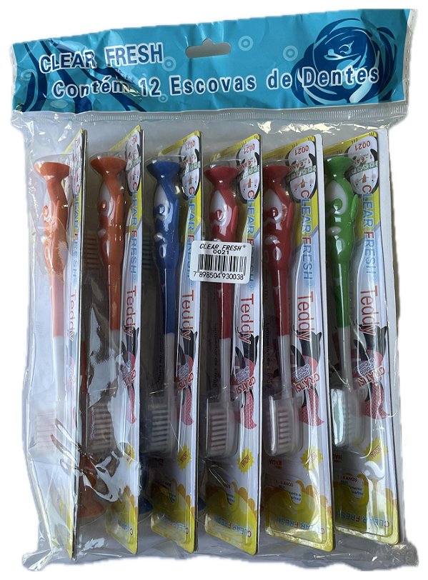 Pacote com 12 Escovas de Dente 0021 Infantil - Teddy