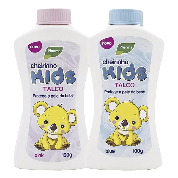 Talco Infantil Cheirinho Kids - Azul ou Rosa