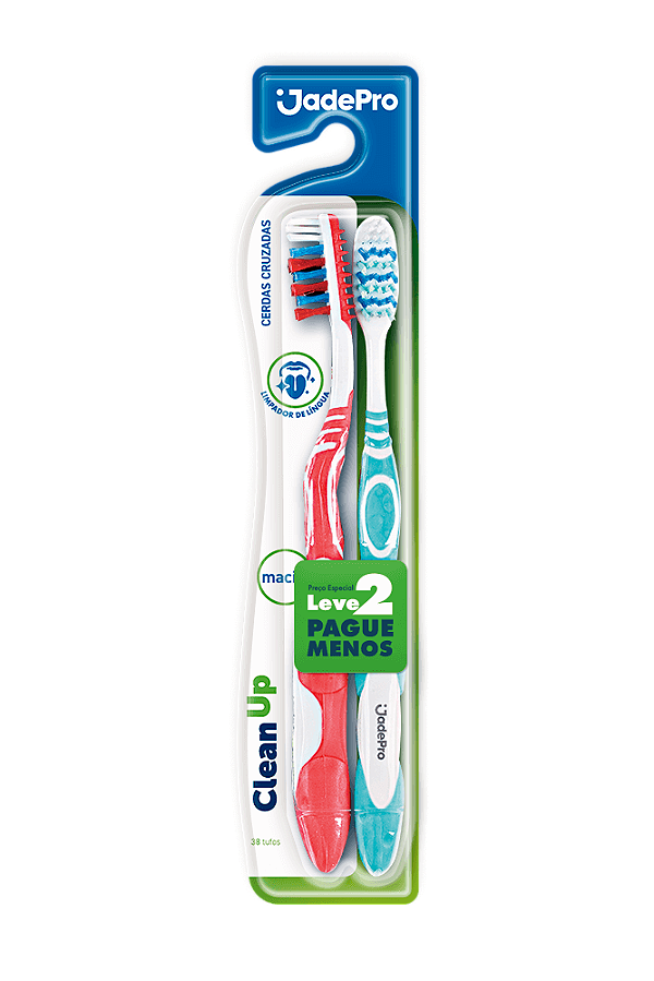 Escova de Dente CleanUp - Macia com Cerdas Cruzadas - JadePro