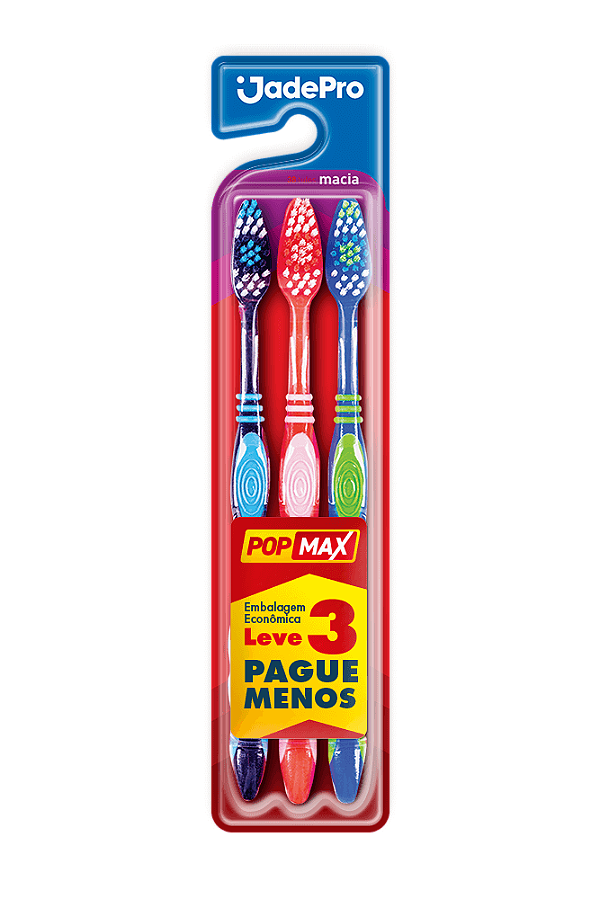 Escova de Dente PopMax c/3 - Macia - JadePro