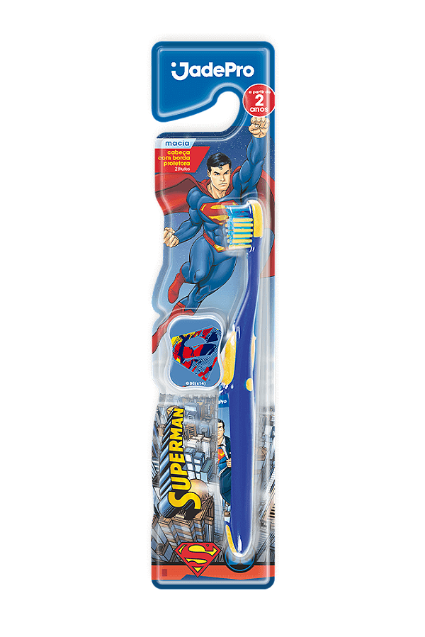 Escova de Dente 2D Superman - Infantil Macia - JadePro