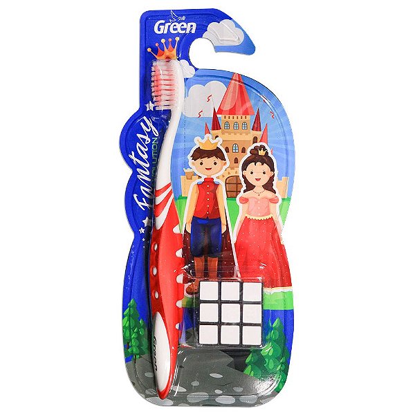 Escova de Dente Fantasy Infantil + mini Cubo Mágico - Green