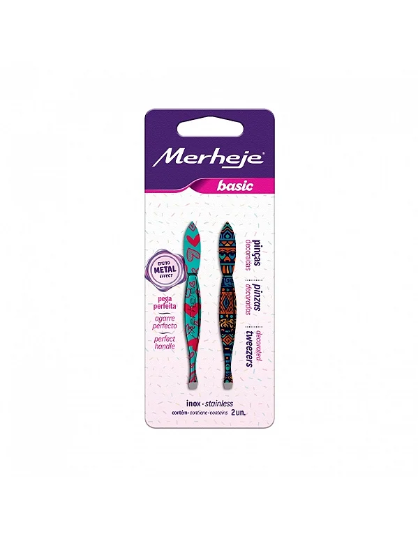 Pinça Depilatória Estampada Basic c/ 2un - Merheje