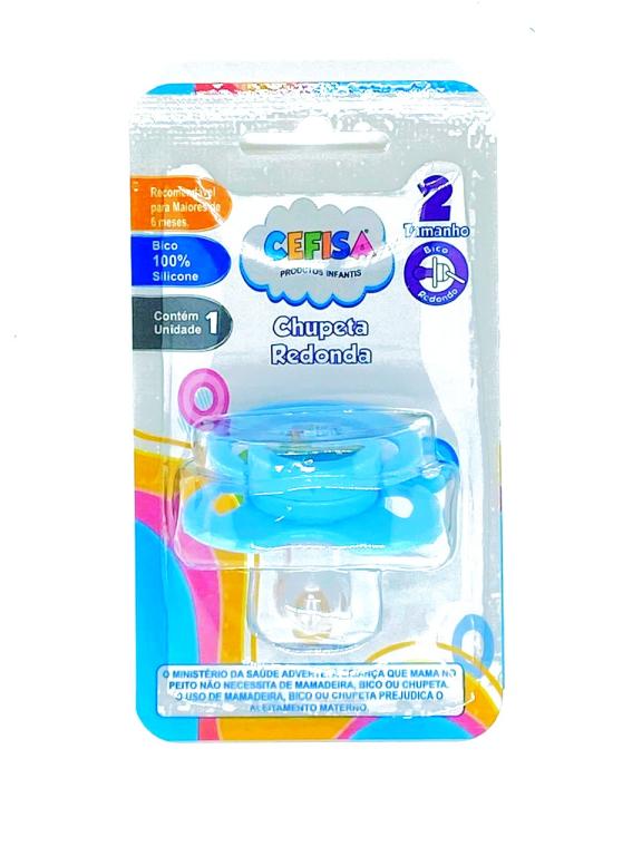 Chupeta de silicone Redonda azul/rosa - 6 meses - tamanho 1