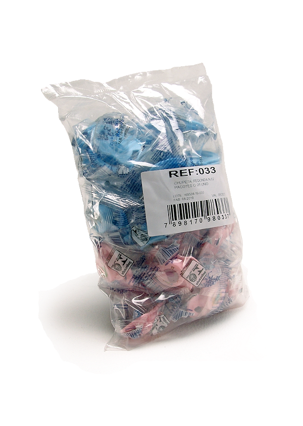 Pacote com 25 un Chupetas redondas cefisa