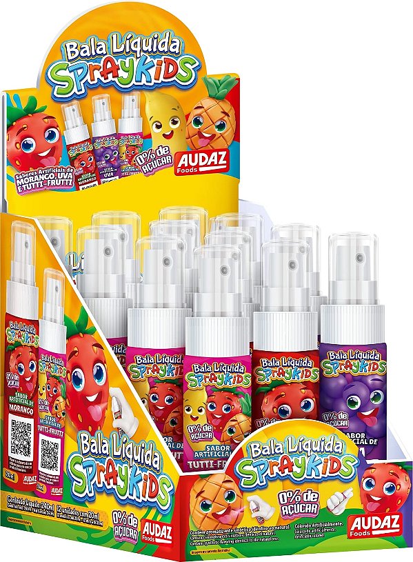 Bala Líquida Spray Kids 12un