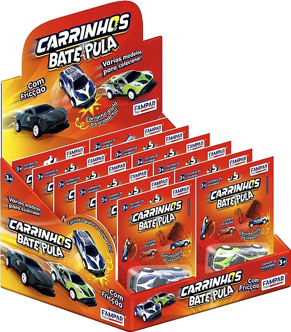 Carrinho De Metal Versão Bate e Pula Display 24un