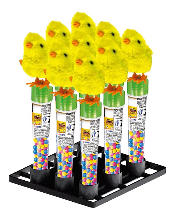 Confeito Pintinho Pula Pula Amarelo Display 9un
