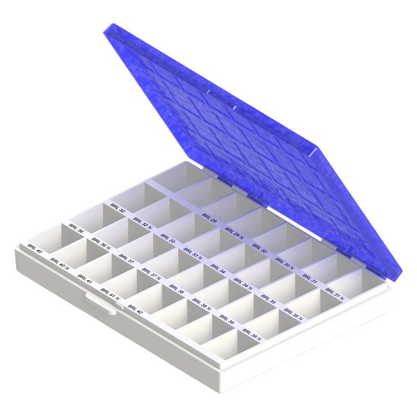 Caixa para Bandas Ortodônticas Anatômicas - Inferior Direito - Cor Azul 80.02.022 - Morelli