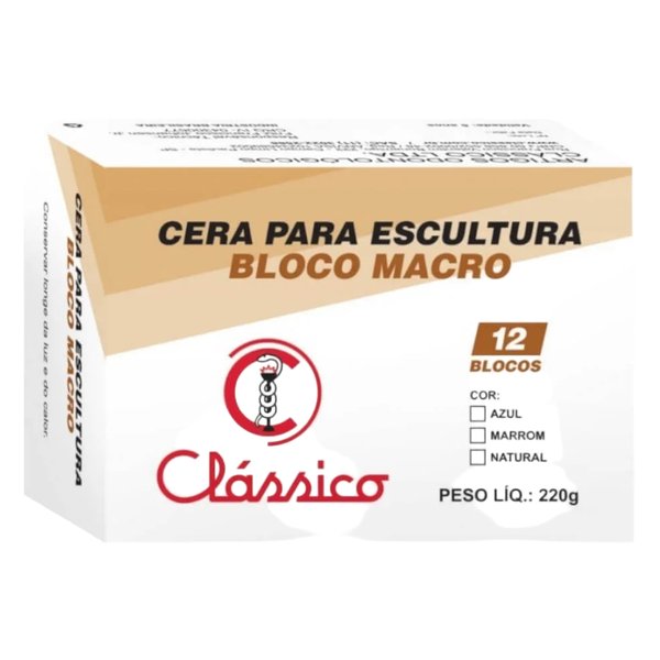 Cera em Bloco Macro Classico para Escultura 12 Un - Ceras Babinete
