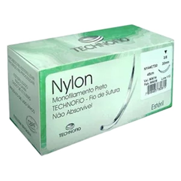 Fio de Sutura Nylon 3 - 0 Ag 15 Cx com 24 - Technofio