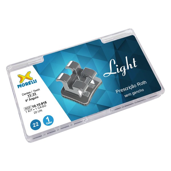 Kit de Bráquetes 01 Caso Prescrição Roth - Light .022 - Can. 9° Ang. 10.10.915 - Morelli