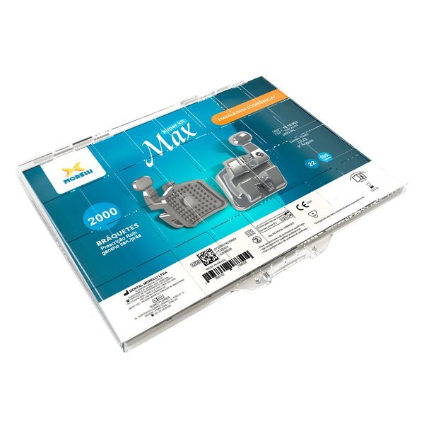 Kit de Bráquetes 100 Casos Prescrição Roth - Max .022 - Can. 9° Ang. - Gancho Can./prés 10.15.923 - Morelli