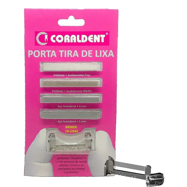 Porta Tiras de Lixa com 16 Lixas - Coraldent
