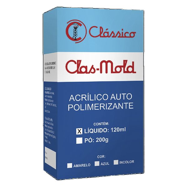 Resina Acrílica Autopolimerizável Clas-mold Líquido 120ml - Classico