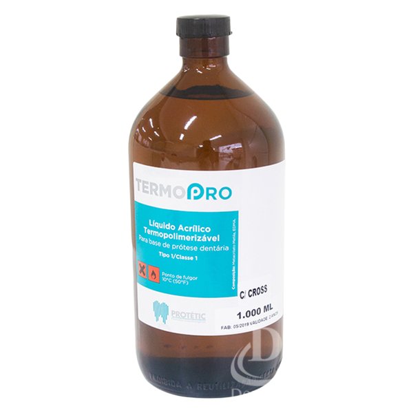 Resina Acrílica Termopolimerizável Termopro com Crosslink 500ml - Protetic