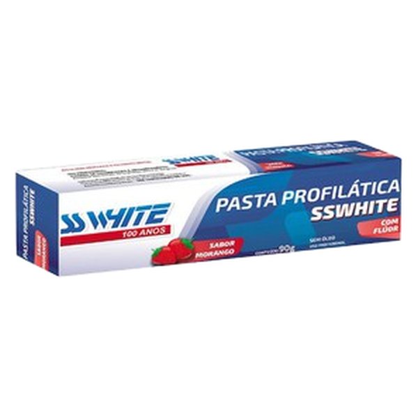 Pasta Profilática com Flúor Morango 90g - Sswhite