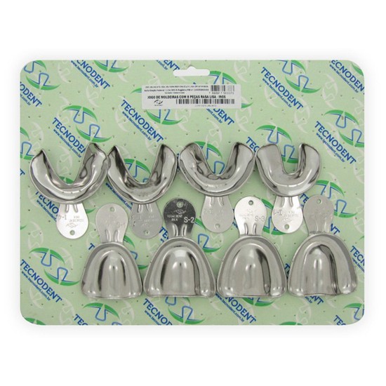 Kit Moldeira Adulto Inox Lisa 8un - Tecnodent