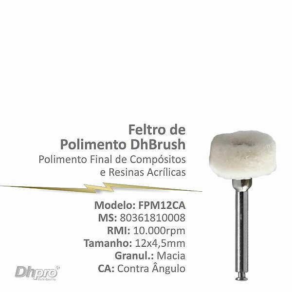 Roda Mini de Feltro Intra Oral 12 Unidades - Dhpro