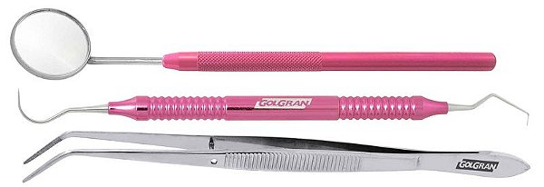 Kit Clínico Básico C/ 3 Peças Rosa - Golgran
