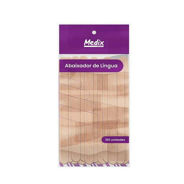 Abaixador de Língua em Madeira Descartável - Medix