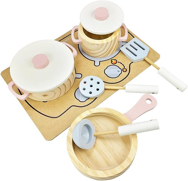 Jogo de Panelas Fogão Cooktop - Rosa | NewArt Toys | 403