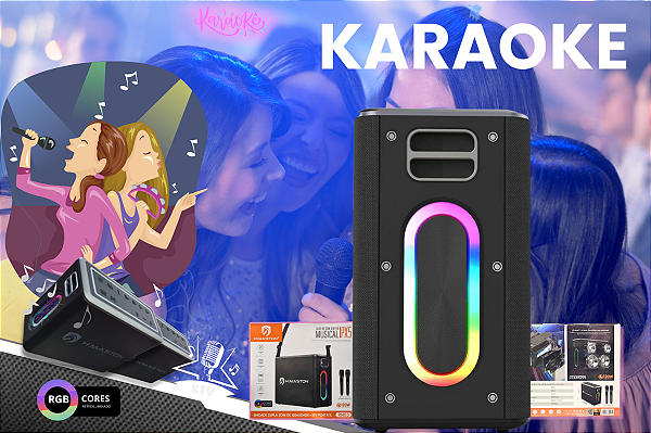 Caixa De Som Alto Potente 120w Bluetooth Rn-03 Karaokê