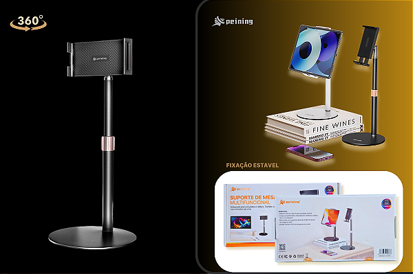 SUPORTE DE MESA MULTIFUNCIONAL ROTAÇÃO DE 360º