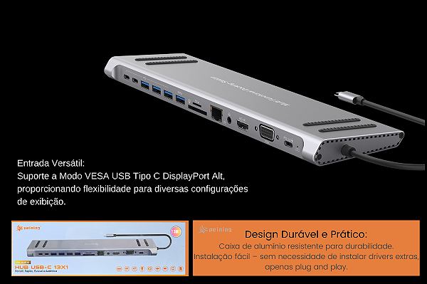 Super Extensão HUB 13 EM 1 PEI-HUB10