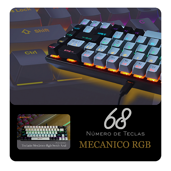 Teclado Mecânico com Fio PEI-FR3025