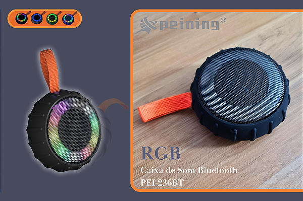 Caixa de Som Bluetooth RGB PEI-236BT