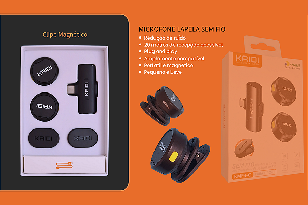 Microfone de Lapela Sem Fio KMF4-C/A