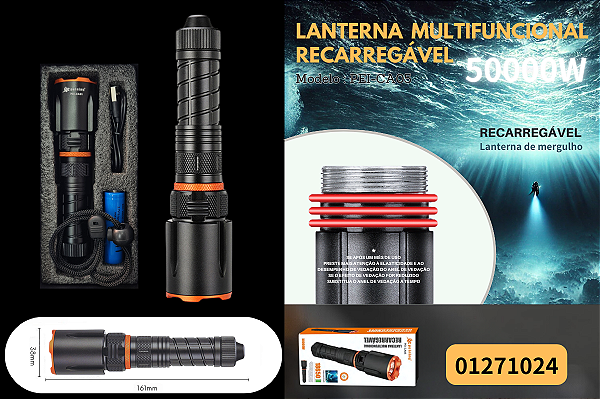 Lanterna Multifuncional Recarregável 50000W PEI-CA05