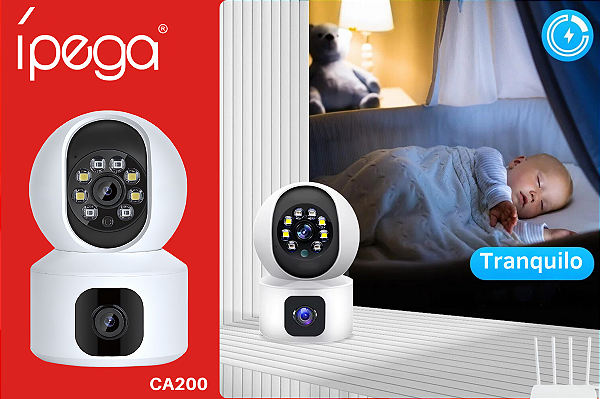 Câmera de Vigilância IP WiFi Inteligente IPECA CA200
