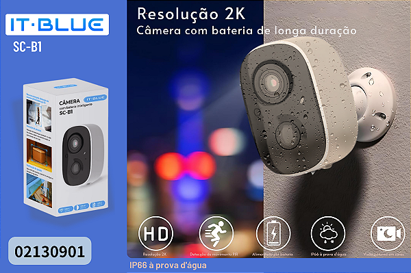 Câmera de Segurança WiFi com Bateria SC-B1