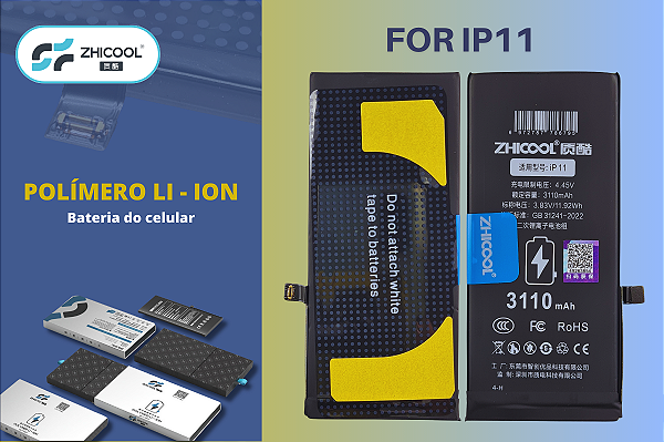 Bateria de Polímero de Íon-Lítio para Smartphones - ZHICOOL