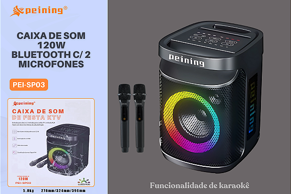 Caixa de Som Bluetooth Portátil Peining PEI-SP03