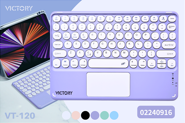 Teclado Sem Fio Bluetooth VT-120 com Touchpad VT-120