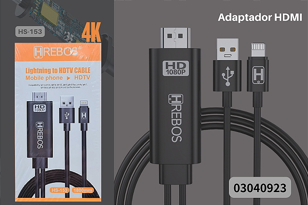 Cabo HDMI para Lightning Hrebos HS-153