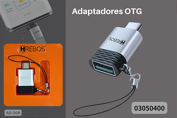 Adaptador OTG Hrebos Tipo-C/USB AD-208