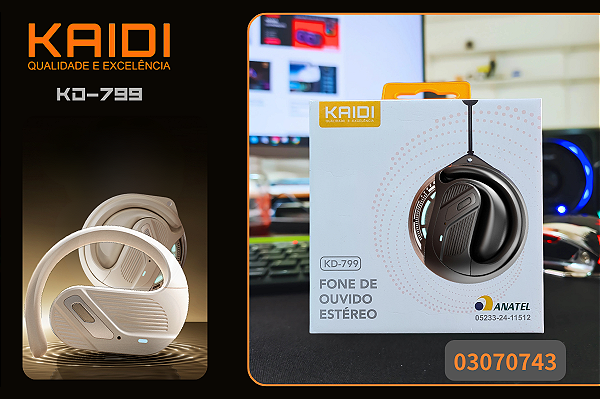 Fone de Ouvido Bluetooth Estéreo KD-799 Kaidi